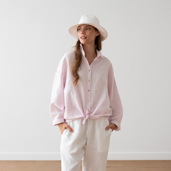 linenme Oversized White Linen Shirt Ruth