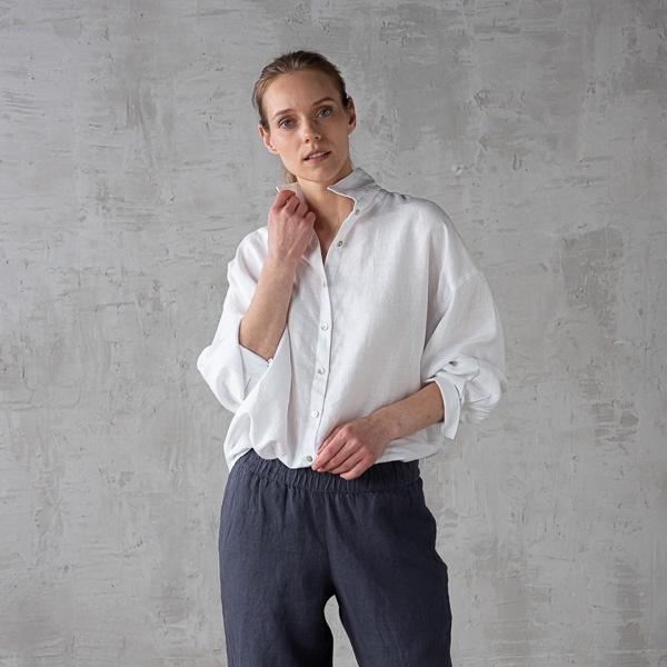 linenme Oversized White Linen Shirt Ruth