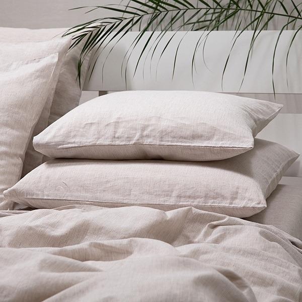 Linenme Pinstripe Linen Fabric Natural