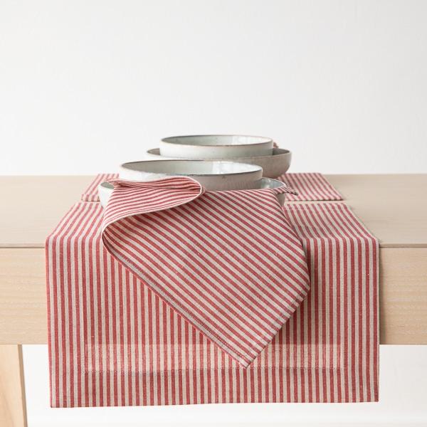 Linenme Red Linen Cotton Placemat Jazz