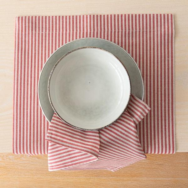 Linenme Red Linen Cotton Placemat Jazz