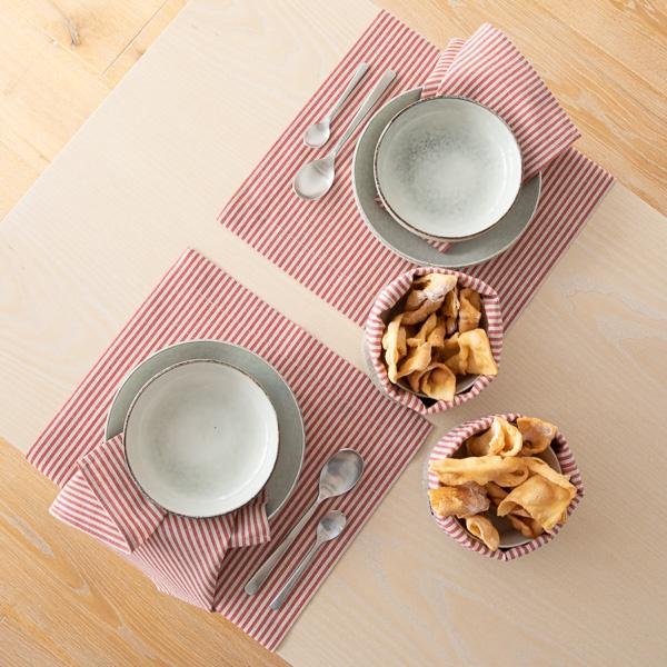 Linenme Red Linen Cotton Placemat Jazz