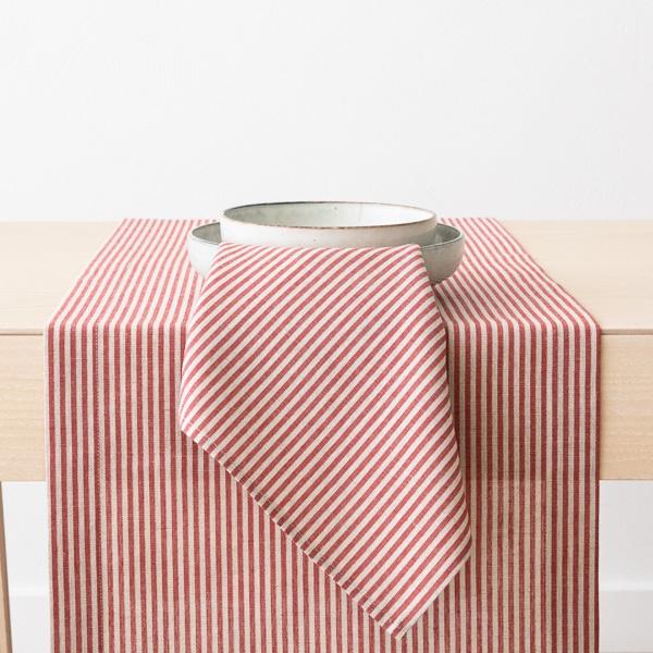 Linenme Red Striped Linen Cotton Napkin Jazz