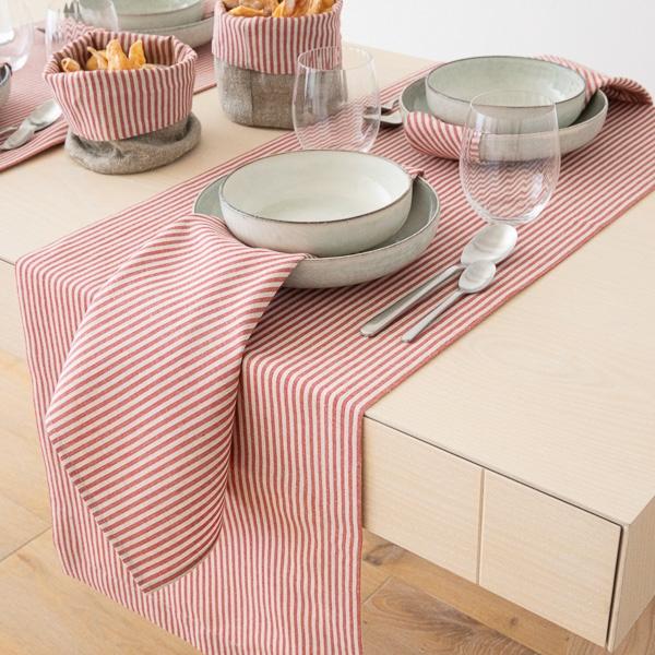 Linenme Red Striped Linen Cotton Napkin Jazz