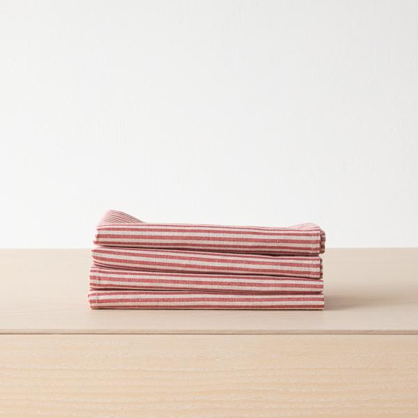 linenme Red Striped Linen Cotton Napkin Jazz