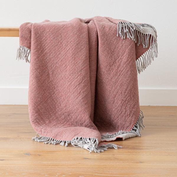linenme Rosa Extra Fine Merino Wool Throw Marcus