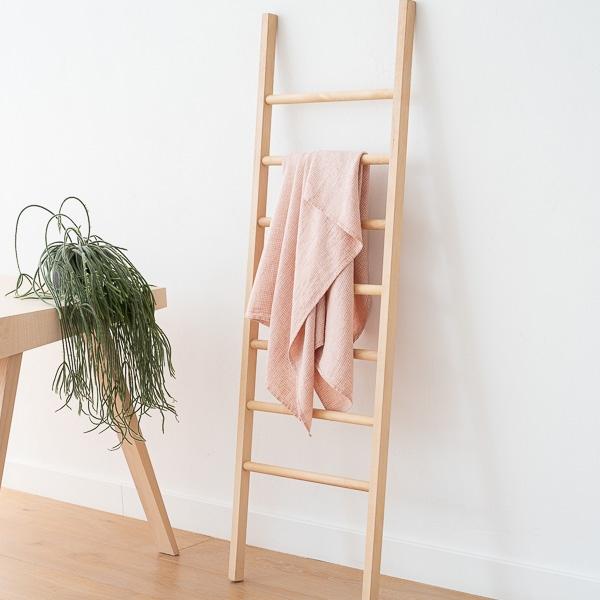 Linenme Rosa Linen Cotton Bath Towel Wafer Washed