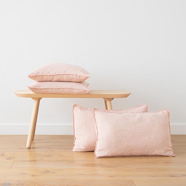 linenme Rosa Linen Cushion Cover Crushed Melange