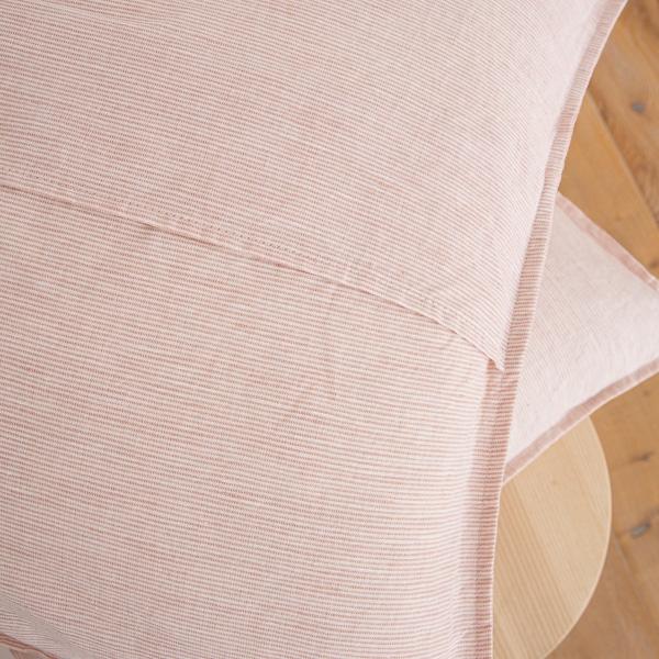 Linenme Rosa Linen Cushion Cover Pinstripe Washed