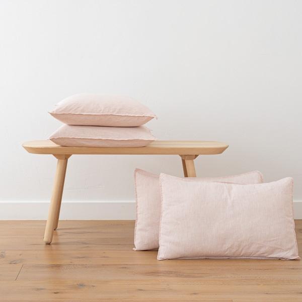 linenme Rosa Linen Cushion Cover Pinstripe Washed