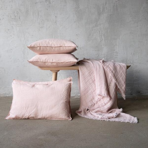 Linenme Rosa Linen Cushion Cover Stone Washed