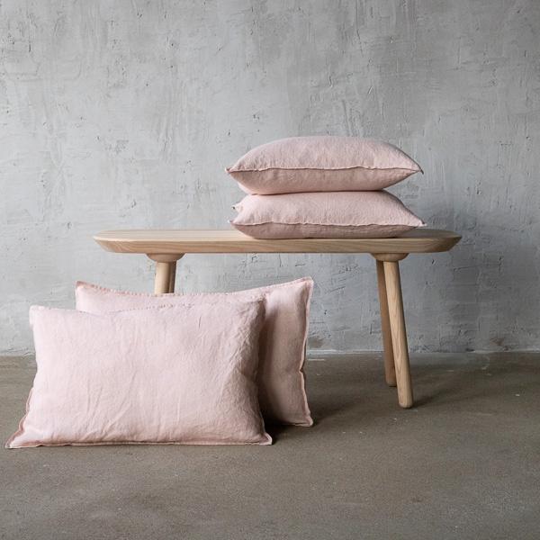 linenme Rosa Linen Cushion Cover Stone Washed