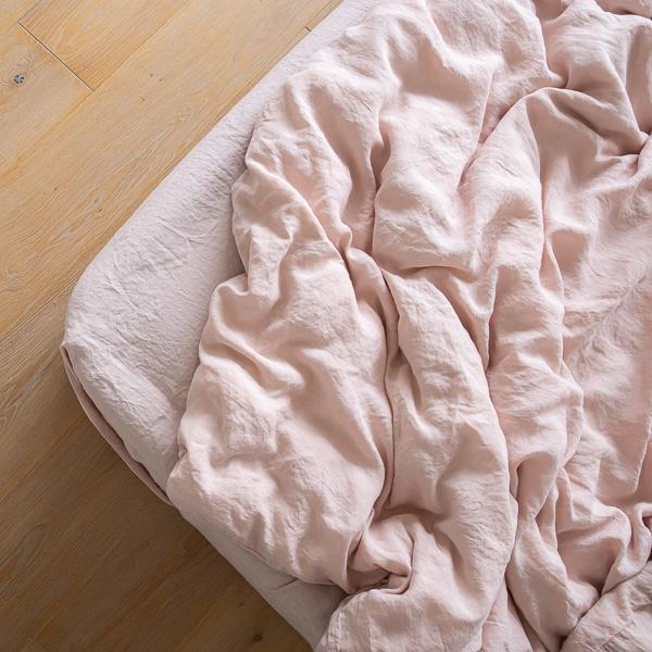 Linenme Rosa Linen Deep Fitted Sheet Stone Washed