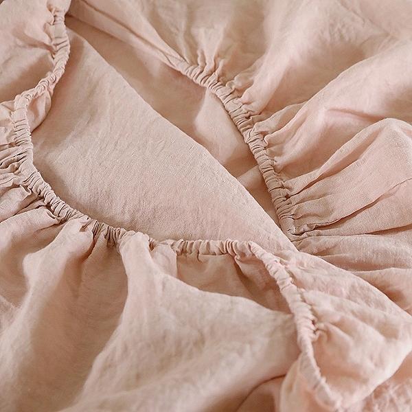 Linenme Rosa Linen Deep Fitted Sheet Stone Washed