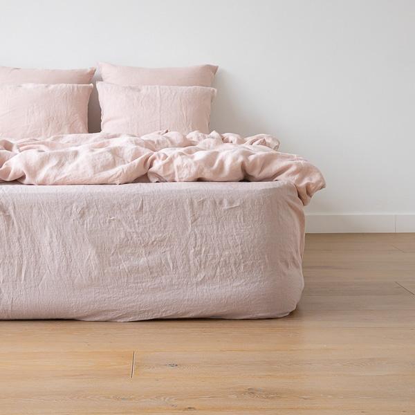 Linenme Rosa Linen Deep Fitted Sheet Stone Washed