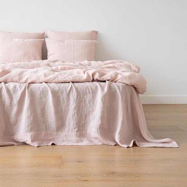 linenme Rosa Linen Flat Sheet Stone Washed