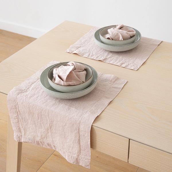 Linenme Rosa Linen Placemat Stone Washed