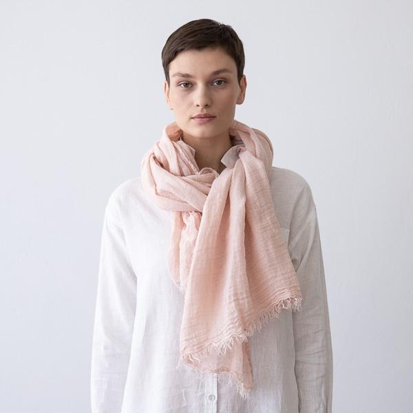 Linenme Rosa Linen Shawl Garza Fringe