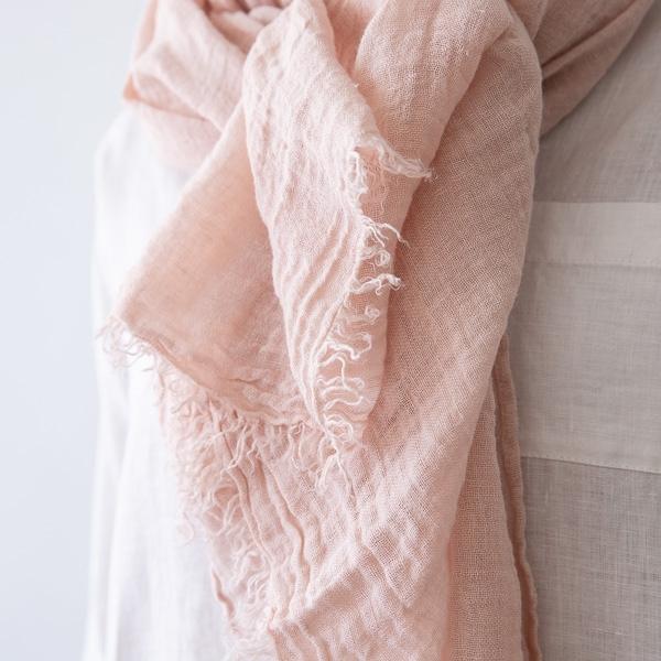 Linenme Rosa Linen Shawl Garza Fringe