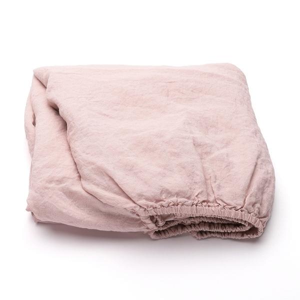 Linenme Rosa Stone Washed Bed Linen Fitted Sheet