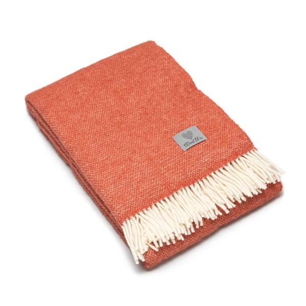 Linenme Rust Wool Throw Roberto