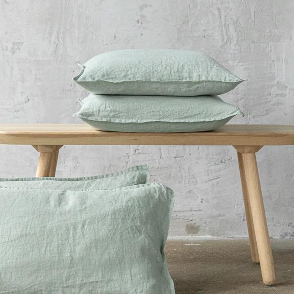 Linenme Sea Foam Linen Cushion Cover Stone Washed