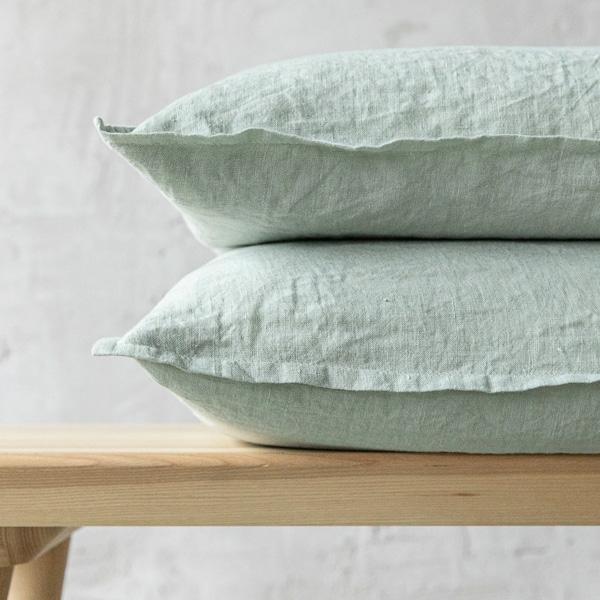 Linenme Sea Foam Linen Cushion Cover Stone Washed