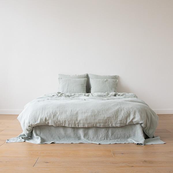 Linenme Sea Foam Linen Duvet Stone Washed
