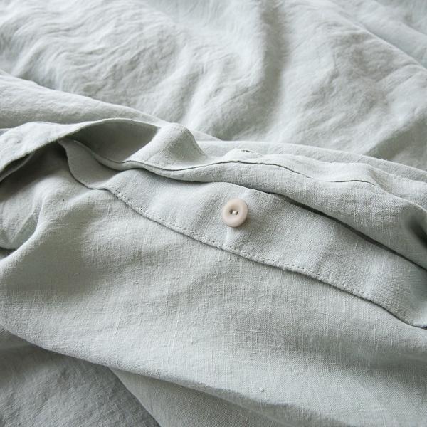 Linenme Sea Foam Linen Duvet Stone Washed