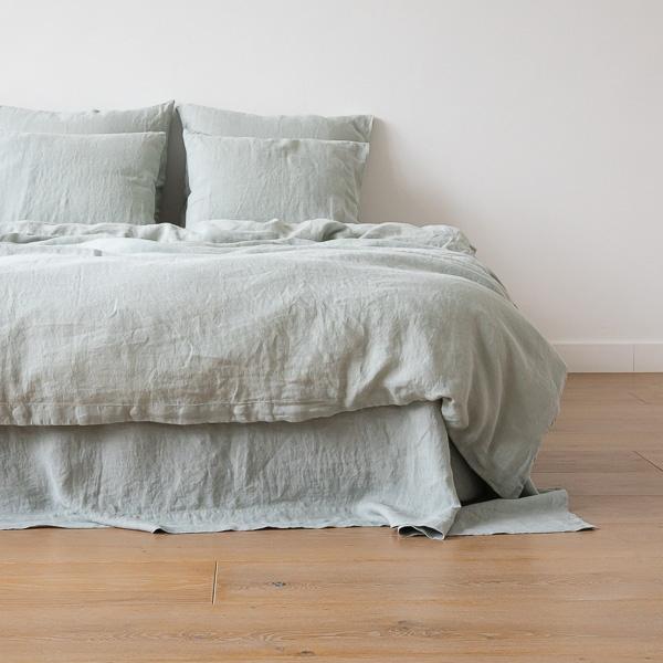 linenme Sea Foam Linen Duvet Stone Washed