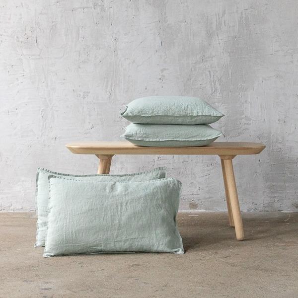 Linenme Sea Foam Linen Fabric Sample Stone Washed