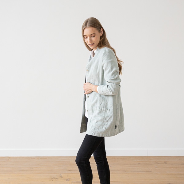 Linenme Sea Foam Linen Jacket Short Paolo