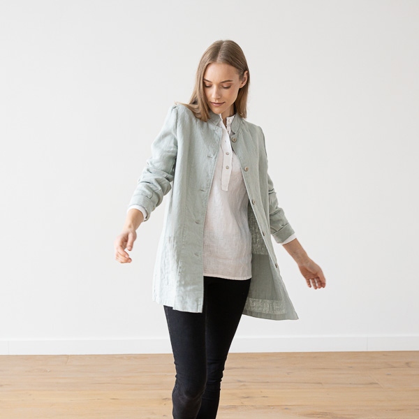 Linenme Sea Foam Linen Jacket Short Paolo