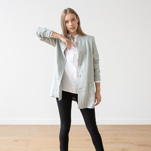 Linenme Sea Foam Linen Jacket Short Paolo