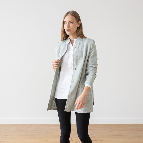 linenme Sea Foam Linen Jacket Short Paolo