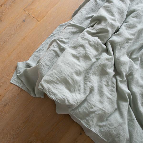 Linenme Sea Foam Stone Washed Bed Linen Flat Sheet