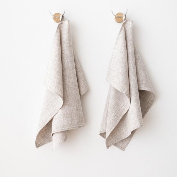 Linenme Set Of 2 Birch Linen Hand Towels Francesca