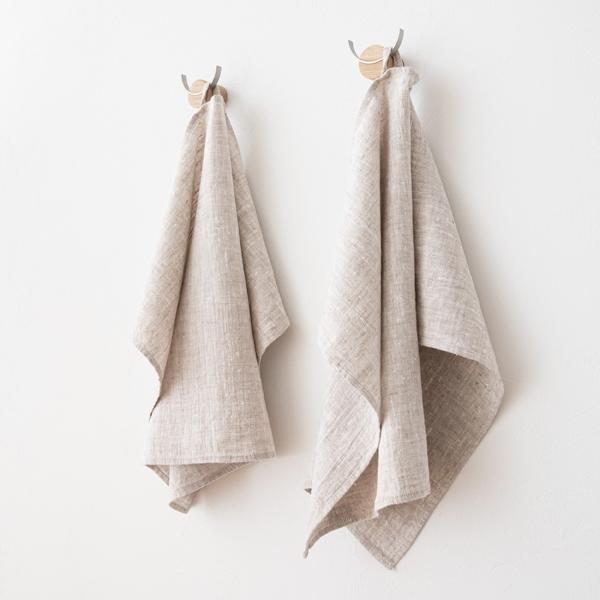 Linenme Set Of 2 Birch Linen Hand Towels Francesca