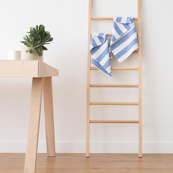 Linenme Set Of 2 Blue Linen Tea Towels Philippe