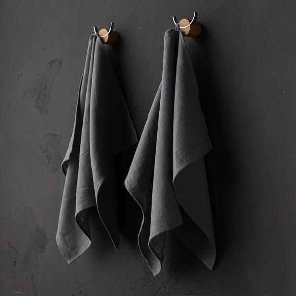 Linenme Set Of 2 Cool Grey Linen Tea Towels Terra