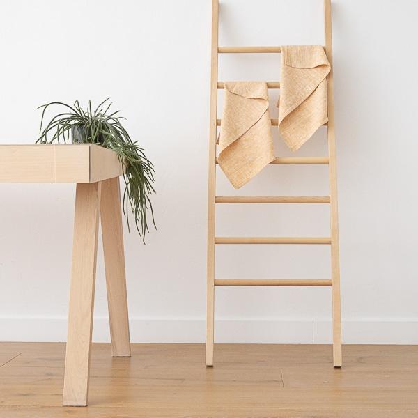 Linenme Set Of 2 Gold Linen Hand Towels Francesca