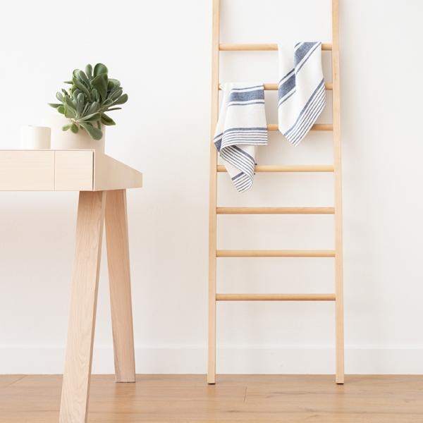 Linenme Set Of 2 Indigo Linen Hand Towels Tuscany