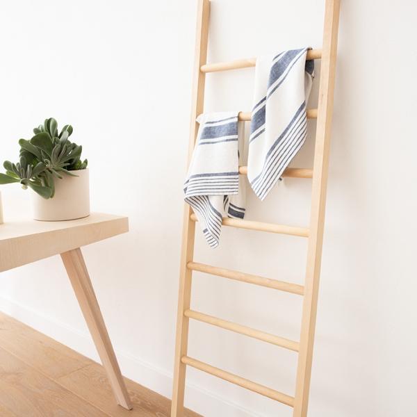 Linenme Set Of 2 Indigo Linen Hand Towels Tuscany