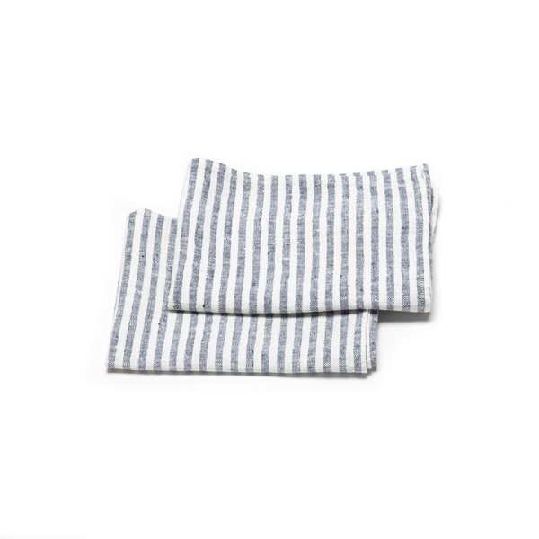 Linenme Set Of 2 Indigo Linen Tea Towels Brittany