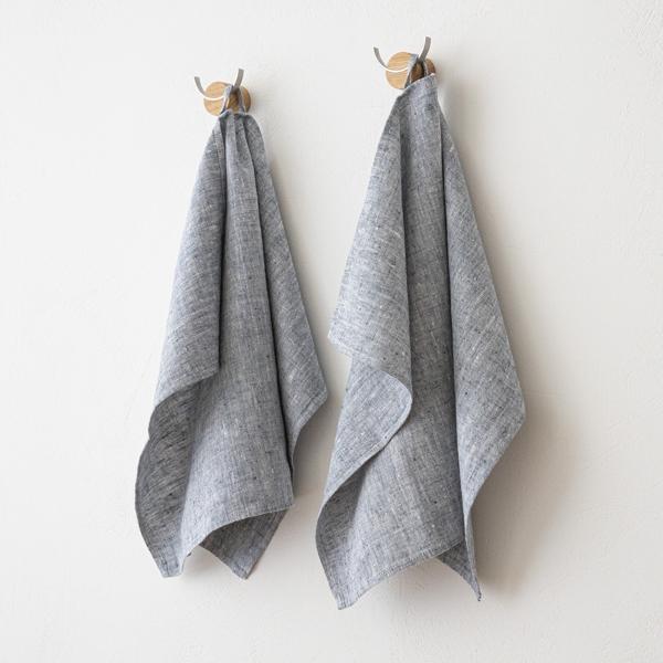 Linenme Set Of 2 Indigo Linen Tea Towels Francesca
