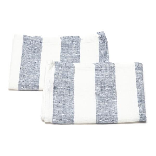 Linenme Set Of 2 Indigo Linen Tea Towels Philippe