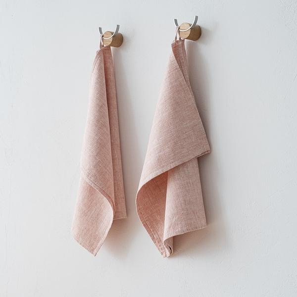 Linenme Set Of 2 Linen Tea Towels Rosa Francesca
