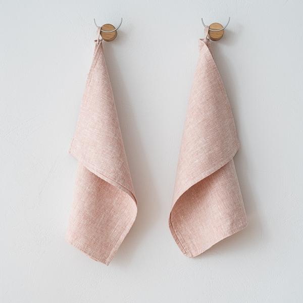linenme Set of 2 Linen Tea Towels Rosa Francesca