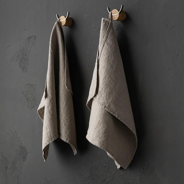 Linenme Set Of 2 Natural Linen Tea Towels Terra