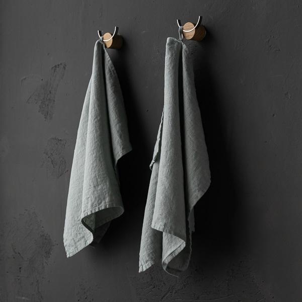 Linenme Set Of 2 Sea Foam Linen Tea Towels Terra